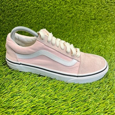Tênis de skate Vans Old Skool feminino tamanho 8.5 rosa branco camurça atlética - Imagem 1 de 4