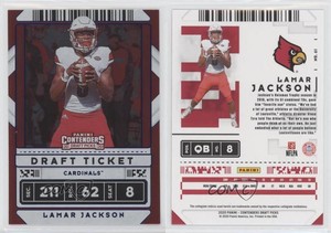 2020 Panini Contenders Draft Picks Draft Ticket Blue Foil Lamar Jackson #61