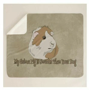 My Guinea Pig Pet Is Smarter Than Dog Brown Sherpa Fleece Throw Blanket - Picture 1 of 5