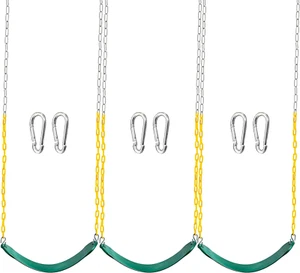 3 Pack Green Swing Seats Heavy Duty 66" Chain Swing Set Accessories Replacement - Picture 1 of 12