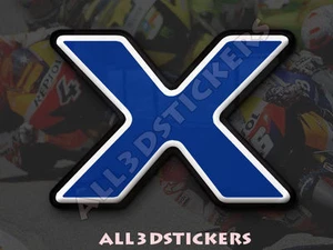 3D Stickers Resin Domed LETTER X - Color Blue - 25 mm(1 inch) Adhesive Decal - Imagen 1 de 1