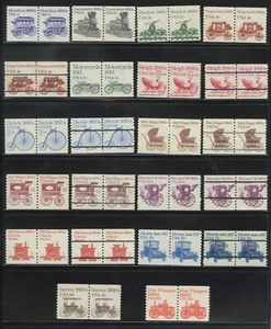 Juego completo de bobinas/pares de transporte de EE. UU. MNH 83 pares incluye precancelaciones - Imagen 1 de 4