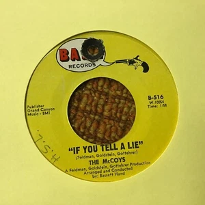 45 RPM McCoys BANG 516 if You Tell A Lie / Up & Down VG+ - Picture 1 of 2