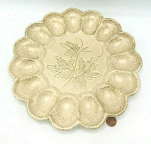 Vintage California Pottery Originals Deviled Egg Platter Speckled Thanksgiving - Picture 1 of 5