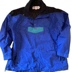 Vintage Columbia Radial Sleeve Neon Windbreaker Jacket 1/3 Zip Men's XLarge - Picture 1 of 17