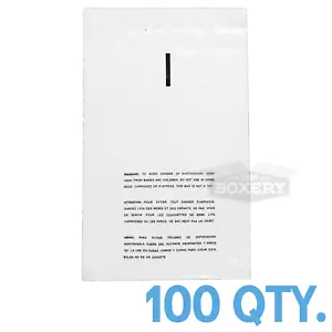 100 12x17 Self Seal Suffocation Warning Clear Poly Bags 1.5 mil Free Shipping - Picture 1 of 2