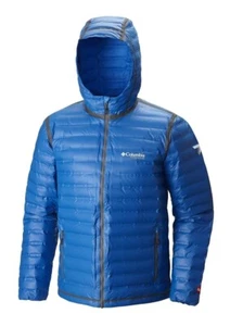 NEW NWOT Columbia Titanium OutDry Ex Gold Down Blue Hooded Jacket Men's Size XL - Picture 1 of 20