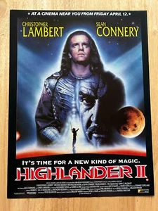 Vintage 1991 Highlander II 2 Film Movie Original Werbung Werbung - Bild 1 von 1