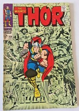 THE MIGHTY THOR NO.154. (1ST SERIES). SILVER AGE 1968. 1ST FULL MANGOG. VG+
