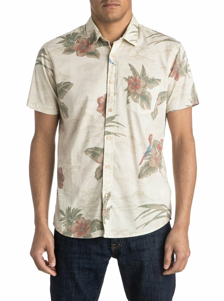 QUIKSILVER Men's S/S Button Up PARROT JUNGLE SHIRT - WBK6 - XLarge - NWT - Image 1 of 1