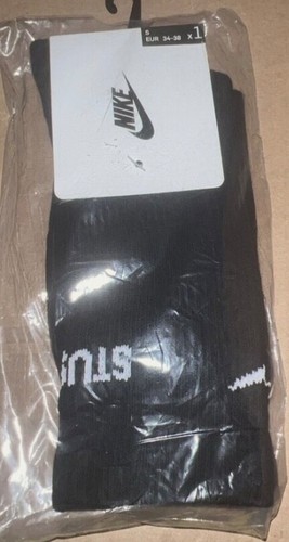 Calze Stussy X Nike Dri Fit Crew TG S 1 paio Sb Skate DS Limited rare nere nuove con etichette