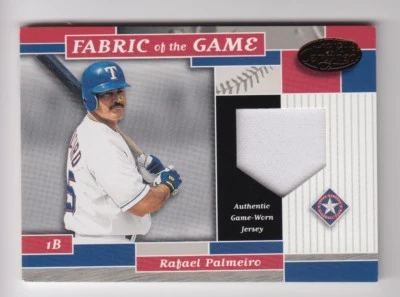 2002 LEAF CERTIFIED RAFAEL PALMEIRO FABRIC OF THE GAME JERSEY 58/100  - Image 1 of 2