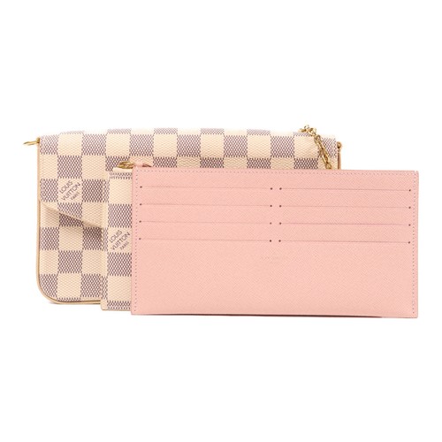 LOUIS VUITTON（LV） Borsa a tracolla Louis Vuitton LV GHW Felicie pochette catena N40491 Damier Azur