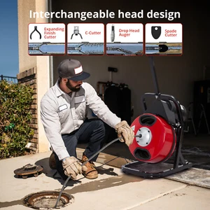 Professional Electric Drain Auger Drain Cleaner Machine for 1 to 4 Inch Pipes US - Picture 1 of 8