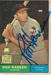RON HANSEN SIGNED 1961 TOPPS #240 - BALTIMORE ORIOLES - Picture 1 of 1