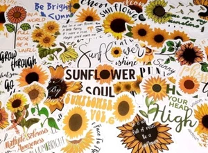 50 Sonnenblume Aufkleber Sprüche Flower Power Stickerbomb Sticker DIY Deko (29) - Bild 1 von 5