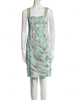 Vestido Vaina Akris Punto Acuarela Estampado Abstracto Sin Mangas Talla 6 NUEVO Foto 1 de 4