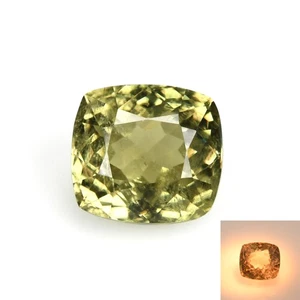 4.55 Ct Cushion 9.3 x 8.6 MM 100% Natural Olive Green to Red Turkey Diaspore - Picture 1 of 5