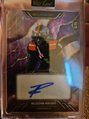 2023 Wild Card Chrome Stone Purple #81 Rejzohn Wright Autograph RC /15 - Image 1 of 2