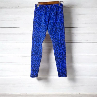Nike Mujer Azul Negro Estampado "NIKE" Leggings Talla Mediana Foto 1 de 4