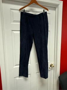 Soft Surroundings Blue Crinkle Look Front Seem Cotton Pull On Pants sz XL NWOT - Picture 1 of 6