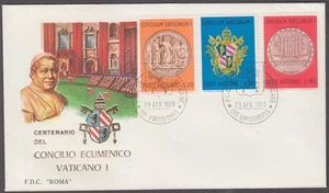 VATICAN Sc #484-6.2 FDC CENTENARY of VATICAN 1 COUNCIL, COAT of ARMS - Picture 1 of 1