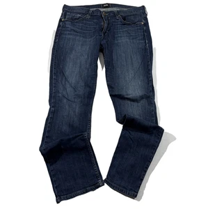 Paige Jeans Mens Blue Federal Straight Stretch Dark Wash Denim Preppy Sz 34x 32 - Picture 1 of 10