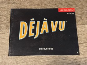 Deja Vu Instruction Manual Only Nintendo Nes Very Good Shape Authentic