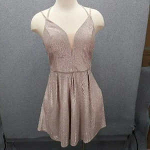 Crystal Doll Womens Sparkling Pink Strappy Dress Size 7 - Picture 1 of 8