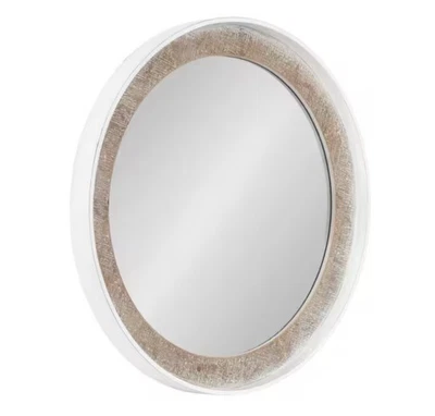 Warbrook 26.00 in. W x 26.00 in. H Rustic Brown Round Coastal Framed ITEM-492 - Image 1 of 4