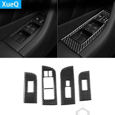 Cubierta de panel de interruptor de elevación de ventana de fibra de carbono para Infiniti QX70 FX35 2009-13 Foto 1 de 4