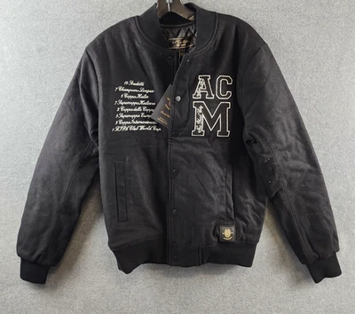 Chaqueta Coach A.C. MILAN Mezcla de Lana Para Hombre Pequeña Negra Cierre a Presión Mangas Largas Foto 1 de 4