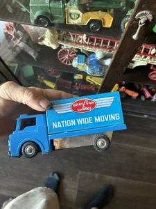 VINTAGE GREY VAN LINES FRICTION TRUCK ~ JAPAN - TIN LITHO ~ WORKS - Picture 1 of 6