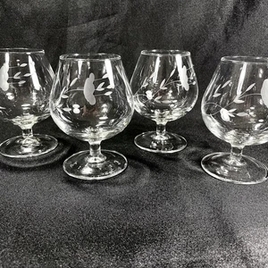 4 Crystal Brandy Snifters Princess House Heritage Vintage Cognac Glasses 4.5” - Picture 1 of 11