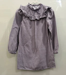 Pre Owned Janie and Jack Houndstooth Ruffle Collared Dress Size 12 - Picture 1 of 6
