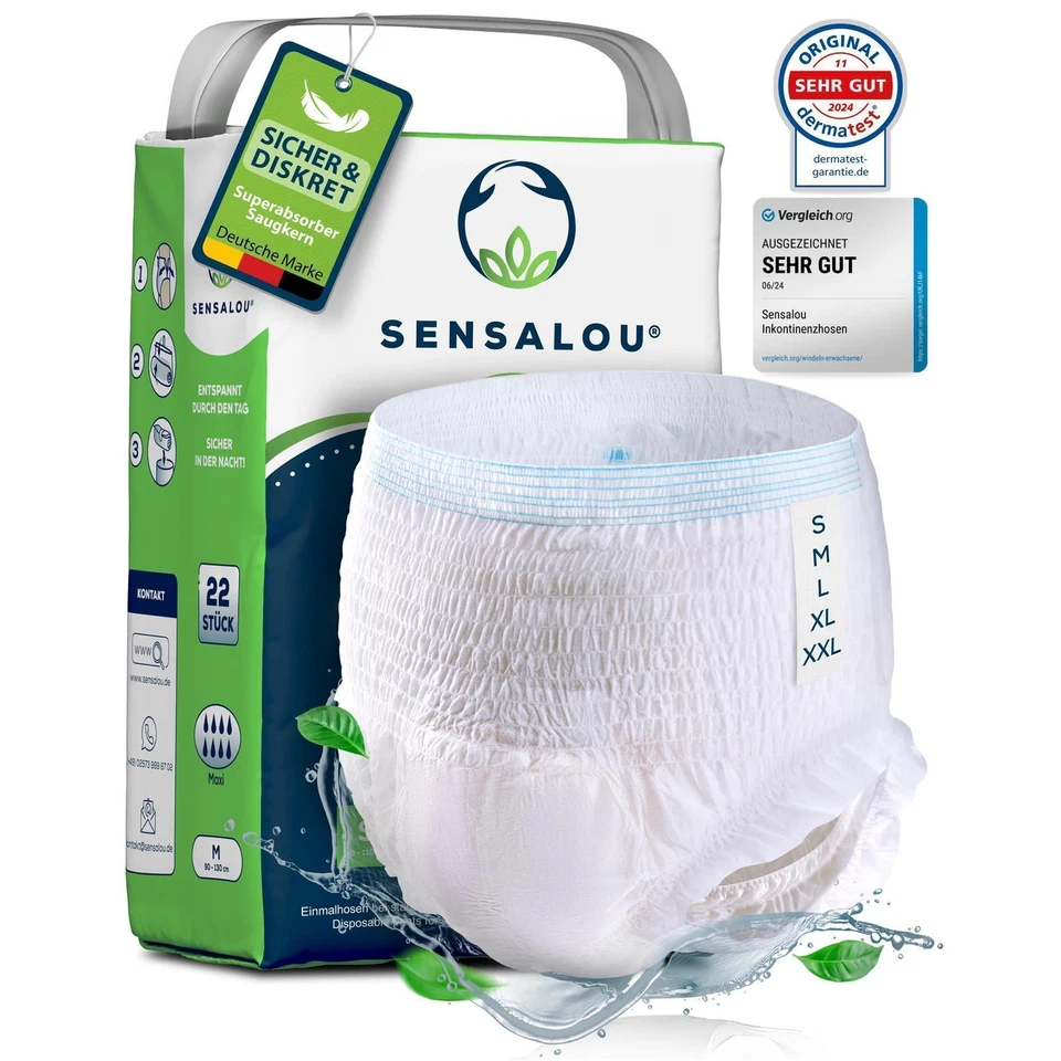 Sensalou Incontinence Diapers Adult Men Women - Nappy Pants Protective Pants - Image 1 of 4