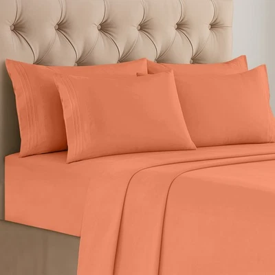 Juego de sábanas de 6 piezas de microfibra de bolsillo profundo suave calidad hotelera sábanas Foto 1 de 4