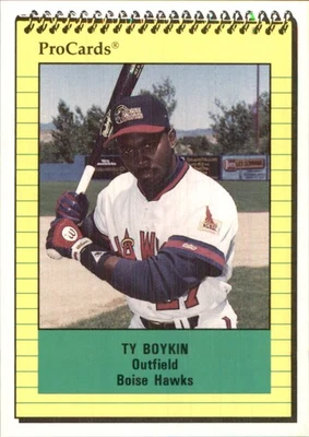 Ty Boykin 1991 ProCards #3893 RC Boise Hawks *AutographDen* - Image 1 of 2