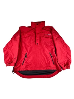 Chaps Ralph Lauren Red 1/2 Zip Hooded Windbreaker Rain Jacket Size Large - Image 1 of 4
