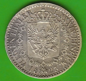 Coin Silver Prussia 1/6 Taler 1823 A Almost Uncirculated Pretty nswleipzig - Picture 1 of 3