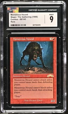 MONSTROUS HOUND Exodus Rare CGC 9 MTG [Nostalgium] - Image 1 of 2