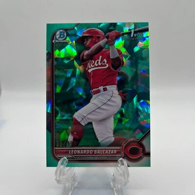 2022 Bowman Chrome Sapphire Reds Leonardo Balcazar #BCP-179 Aqua Refractor /99 - Image 1 of 2