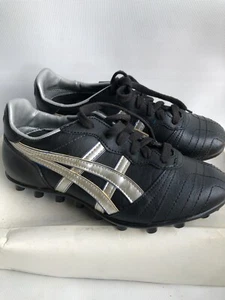 ASICS Soccer Cleats Sz. 4.5 BOMBER 2000 PY-01 Black / Silver / Italian Blue NOS - Picture 1 of 10