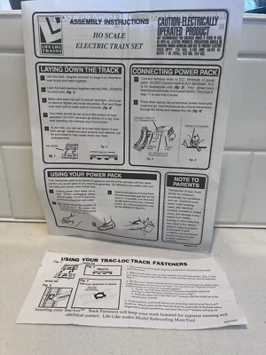 Life Like HO Scale Electric Train Set Assembly Instructions RM585775 & Trac-Loc - Image 1 of 3