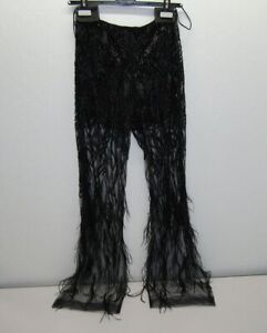 Ralph Lauren Collection Women's Pant Tulle Embellished Sheer Bradlee 14 Black