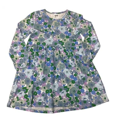 Cotton On Girls Dress Sz 9-10 Retro Purple Blue Floral Jersey NWOT Boho CZ — 第 1/4 张图片