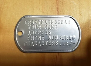 CUSTOM Embossed ONE DOG TAG NOT TAGS USA STAINLESS STEEL by Veteran - Picture 1 of 8