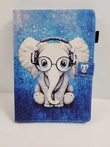 iPad Pro 9.7 Ständer Flip Geldbörse blau musikalisch Elefant Schutzhülle Cover - Bild 1 von 6