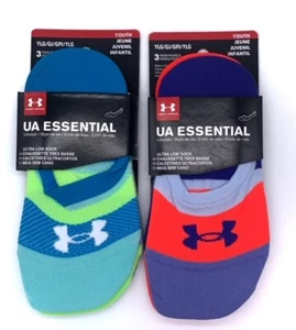 Under Armour youth Essential Ultra Low Socks, 6 Pair Fits youth shoe 1-4 - Picture 1 of 1