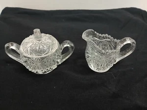 Vintage Cambridge Glass "SWEETHEART" Child's Clear Creamer and Sugar Set - Picture 1 of 15